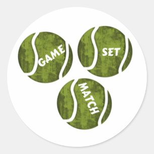 GAME SET MATCH RUNT KLISTERMÄRKE