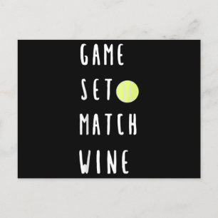 Game Set Match Vin Vinkännare Tennisspelare Meddelande Vykort
