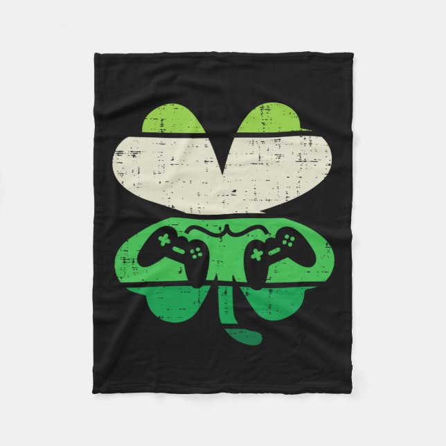 Game Shamrock Retro St patricks day Boys Manar Gir Fleecefilt (Framsidan)