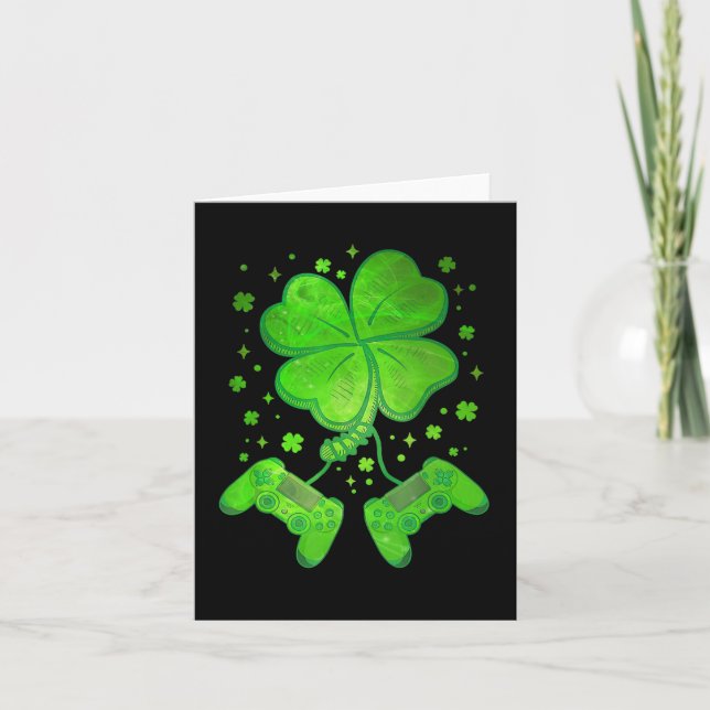 Game Shamrock St patricks day Gamer Boys Manar Kort (Framsida)