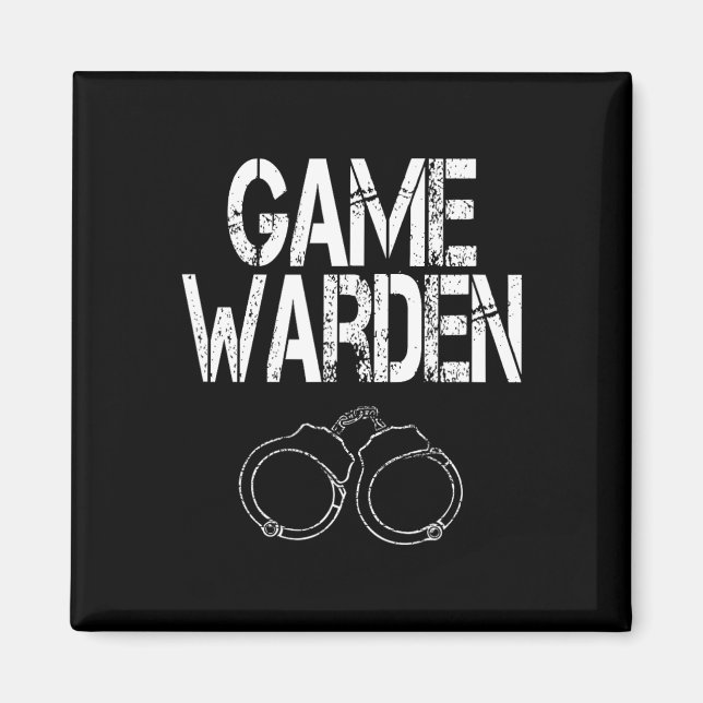 Game Warden Handcuffs Lazy Halloween Costume Magnet (Framsidan)