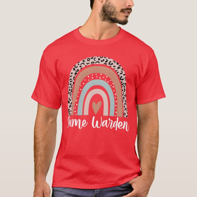 Game Warden Rainbow Leopard Funny Game Warden Boy T Shirt (Framsida)