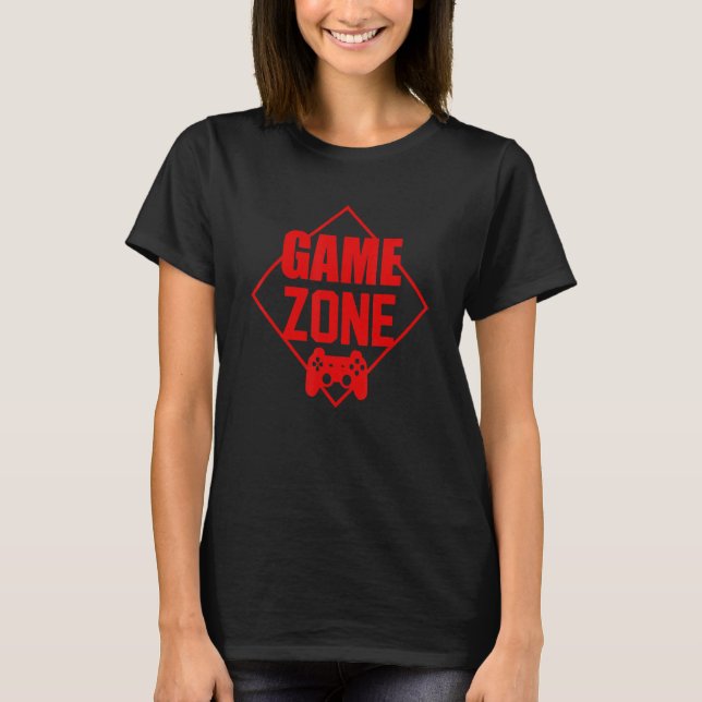 Game Zone Controller Red Video Game Gamer T Shirt (Framsida)