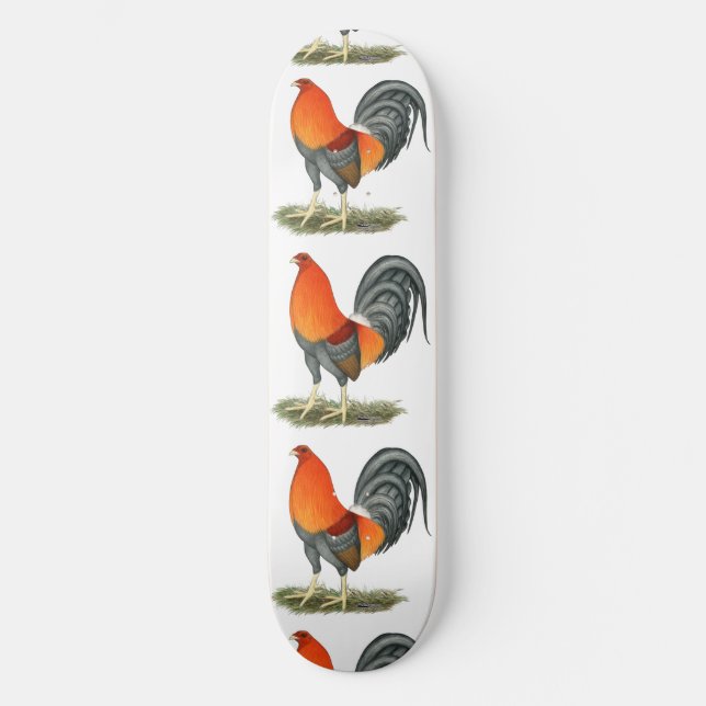 Gamecock Blue Red Tupp Skateboard Bräda 19,5 Cm (Framsida)