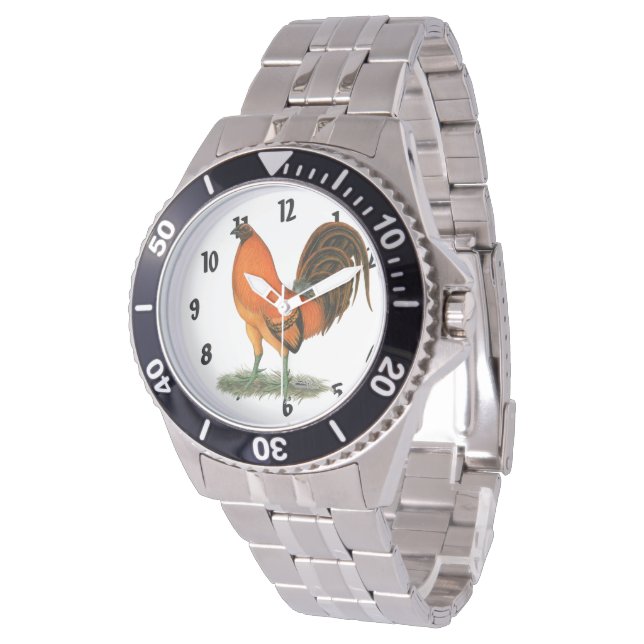 Gamecock Ginger Red Tupp Armbandsur (Vinklad)