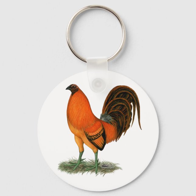 Gamecock Ginger Red Tupp Nyckelring (Framsida)
