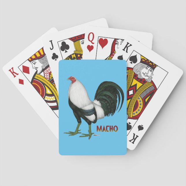 Gamecock Macho Duckwing Spel Kort (Baksidan)
