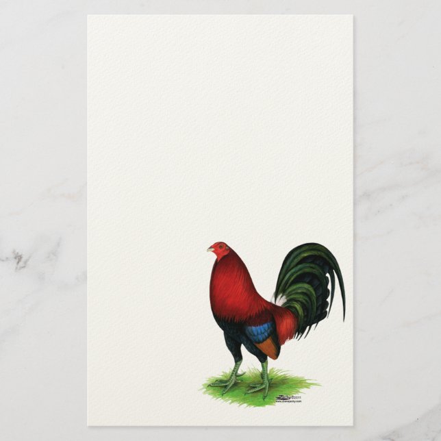 Gamecock: Mörk Red Brevpapper (Framsida)