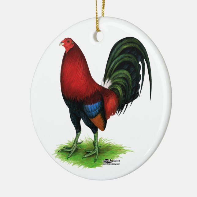 Gamecock: Mörk Red Julgransprydnad Keramik (Vänster)