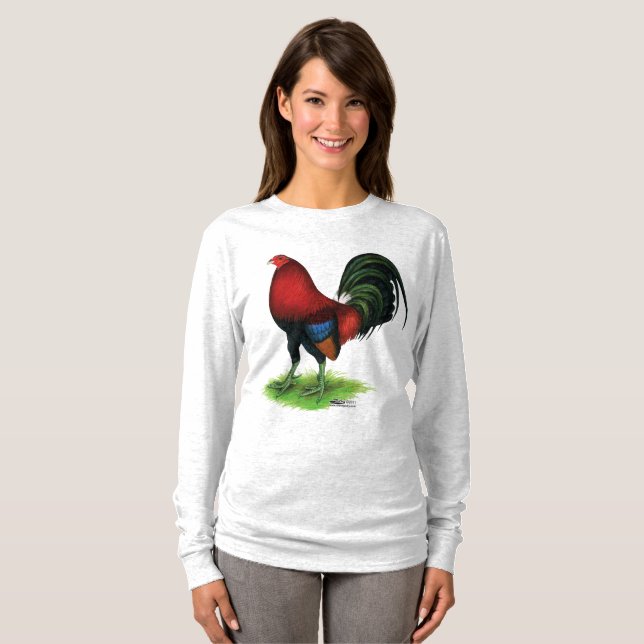 Gamecock: Mörkröd T-shirt (Hel framsida)