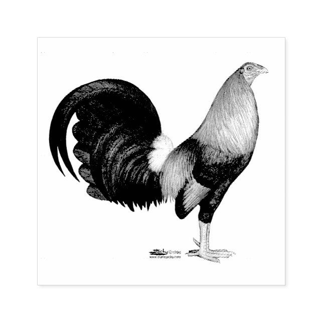 Gamecock Red Hatch Stämpel (Tryck)