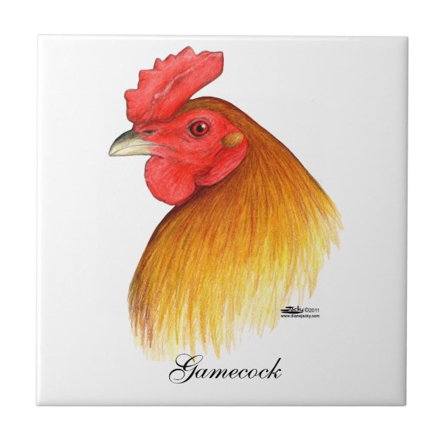 Gamecock Stag Pea Comb Kakelplatta (Framsidan)