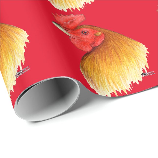 Gamecock Stag Pea Comb Presentpapper (Rullad Hörn)