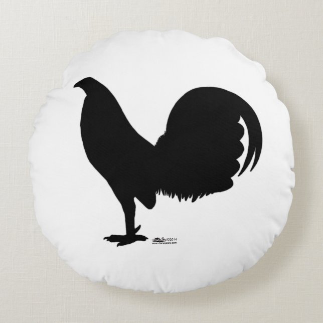 Gamecock Tupp Silhouette Rund Kudde (Framsidan)