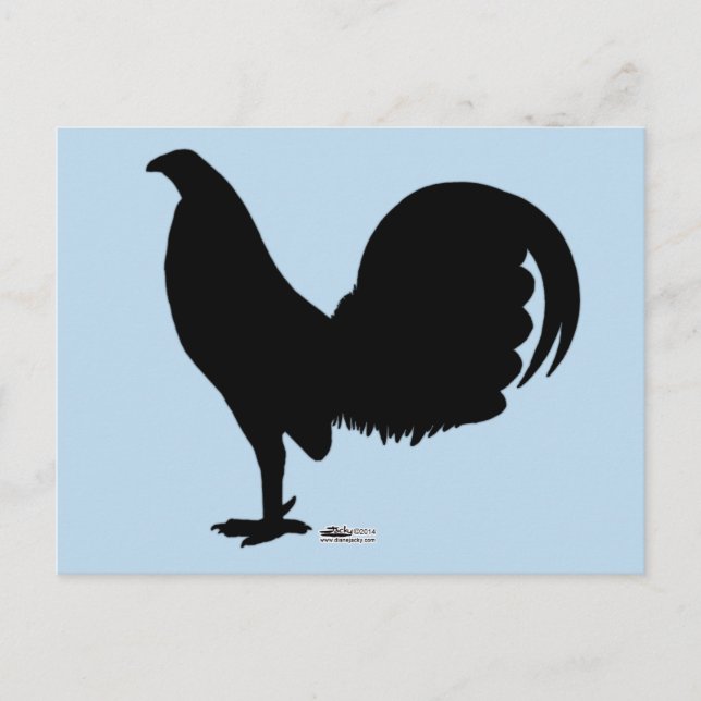 Gamecock Tupp Silhouette Vykort (Framsida)