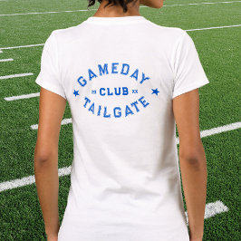 Gameday Tailgate Klubb Anpassningsbar Blue Footbal T Shirt