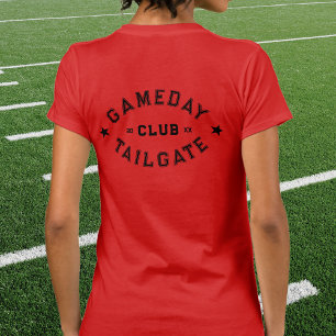 Gameday Tailgate Klubb Anpassningsbar Red Football T Shirt