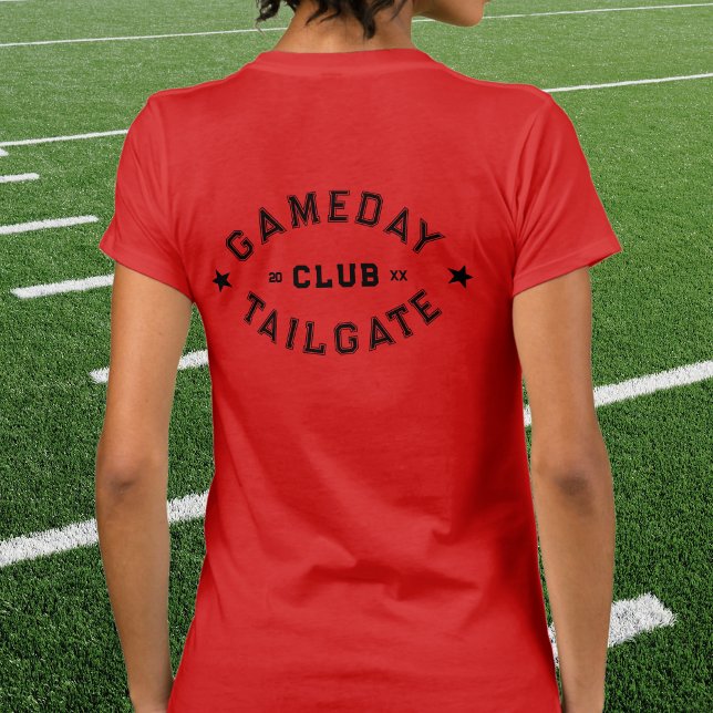 Gameday Tailgate Klubb Anpassningsbar Red Football T Shirt (Skapare uppladdad)