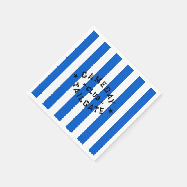 Gameday Tailgate Klubb Blue Rand Anpassningsbar Pa Pappersservett (Hörn)