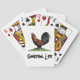 Gamefowl liv som leker kort kortlek