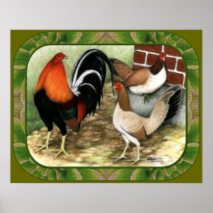 Gamefowl på gården poster