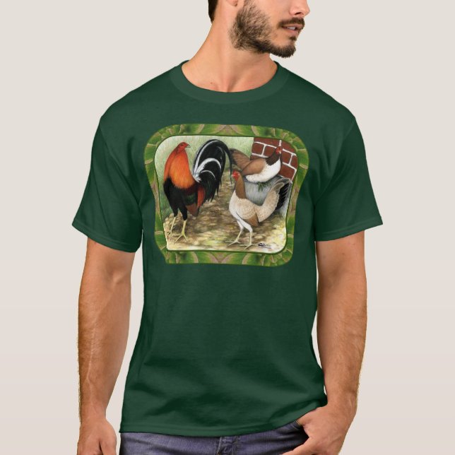 Gamefowl på lantgården t-shirt (Framsida)