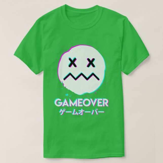 Gameover Acid Smile Techno Music Japan design  T Shirt (Design framsida)