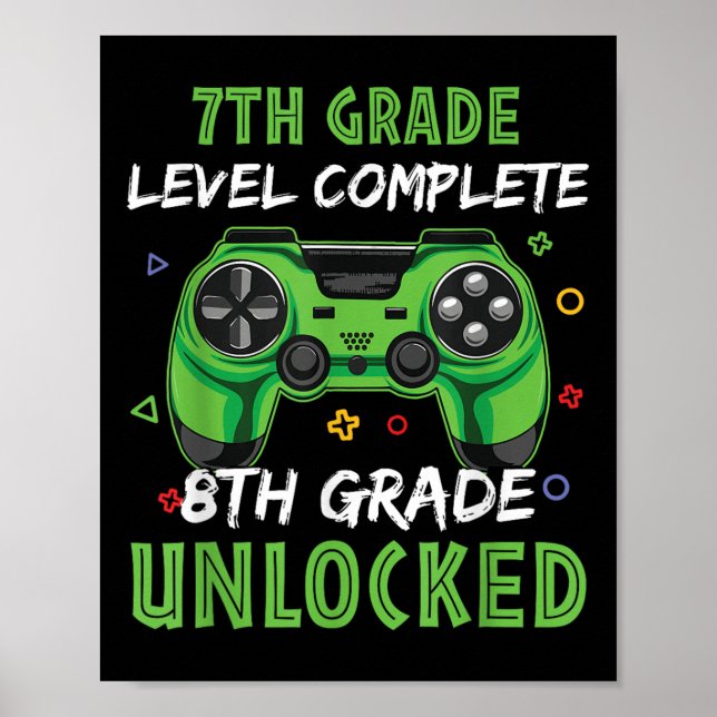 Gamepad 8:e klass upplåst present till 7:e klassen poster (Framsidan)