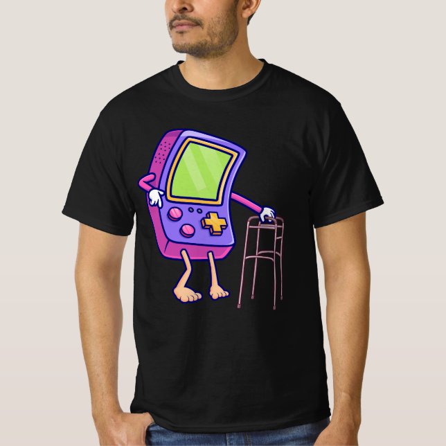 Gamepad för gammalt spelspel för spelspel i Retro  T Shirt (Framsida)