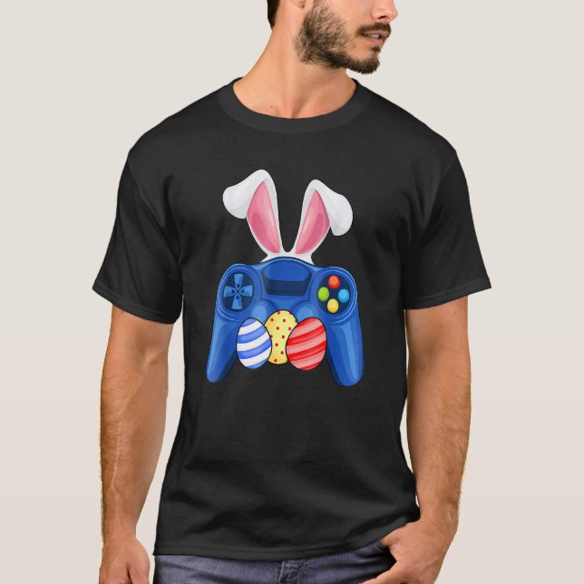 Gamepad-styrenhet med Bunny Öron & Ägg-kostym T Shirt (Framsida)