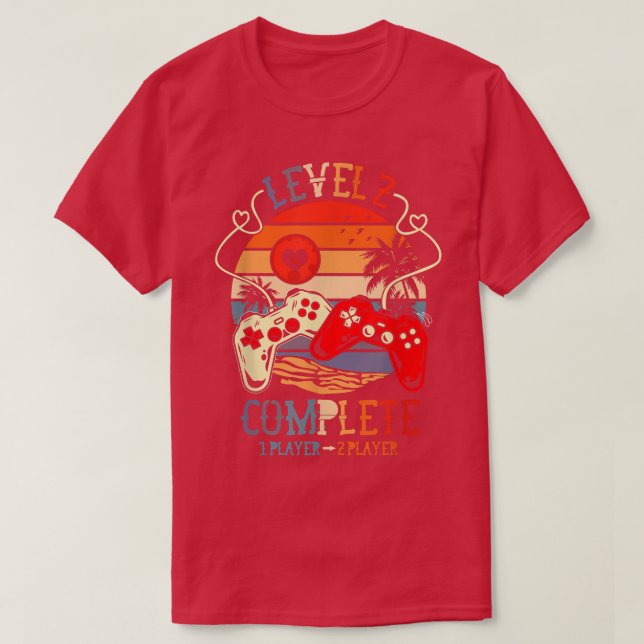 Gamer 2nd Wedding Anniversary Level 2 Complete Gam T Shirt (Design framsida)