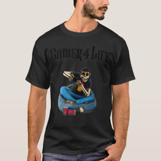 Gamer 4 Life Skelett Spel Joystick Spel Cool F T Shirt