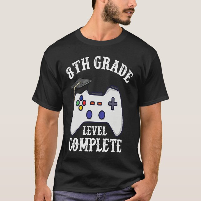 Gamer 8th Grade Graduation  For Him Boys Daughter  T Shirt (Framsida)