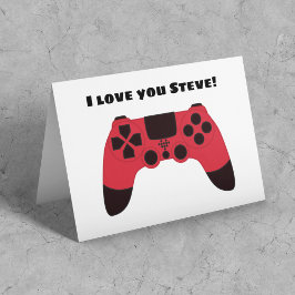 Gamer Alla hjärtans dag Jag älskar dig Gaming namn Kort