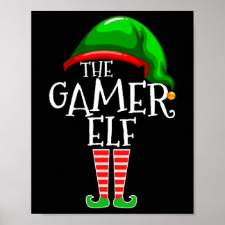 Gamer Älva Familj Matchande Grupp Julpresent Vid Poster