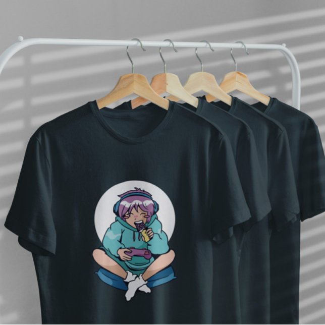 Gamer Anime Girl T Shirt (Skapare uppladdad)