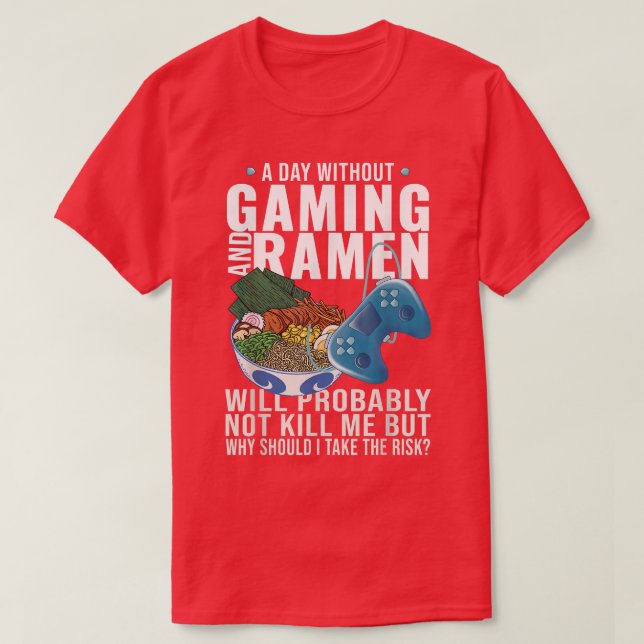 Gamer Anime Japansk Noodle Ramen  T Shirt (Design framsida)