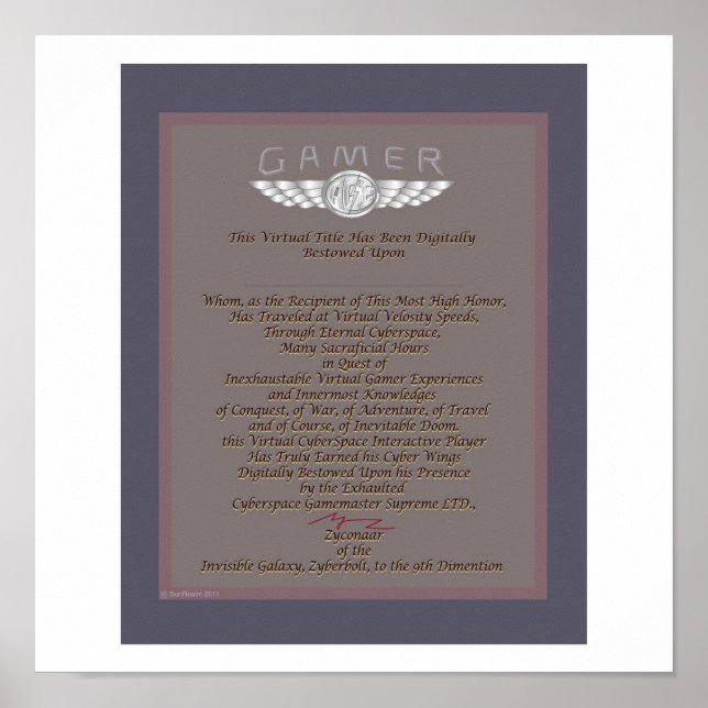 GAMER AWARD POSTER (Framsidan)