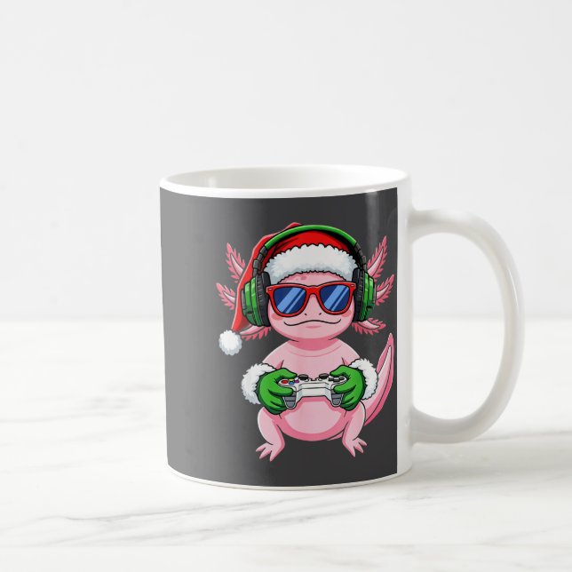 Gamer Axolotl Christmas Shirt Funny Video Game San Kaffemugg (Höger)