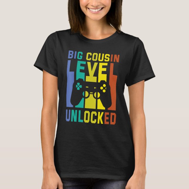 Gamer Big Cousin Level olåst Lycklig till mig Brot T Shirt (Framsida)