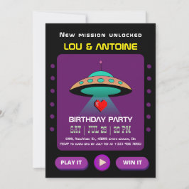 Gamer Birthday Invitation Inbjudningar