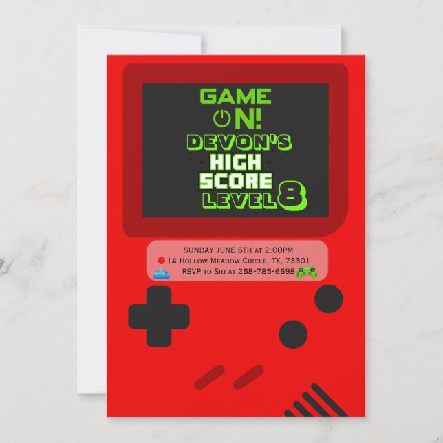 Gamer Birthday Invitations Inbjudningar (Framsida)