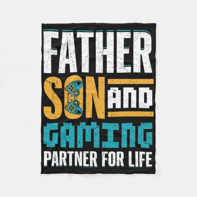 Gamer Bond – Far och son spelar tillsammans  Fleecefilt (Framsidan)