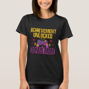 Gamer Bonus Mamma Upplåst Videospel Styv mamma Gam T Shirt