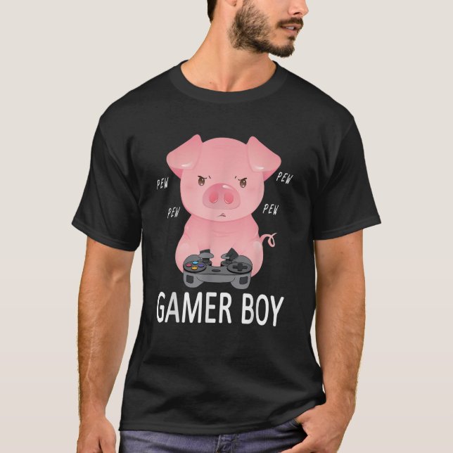 Gamer Boy Gamer Gris Boys Funny Pew Video Gamer Ga T Shirt (Framsida)