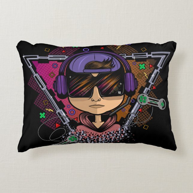 Gamer Boy Prydnadskudde (Framsidan)