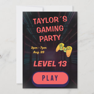 Gamer Boy Spel Födelsedagsinbjudan Inbjudningar