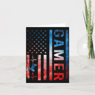Gamer Boy Spelkontroll Retro USA Flagga Tie Dye Kort