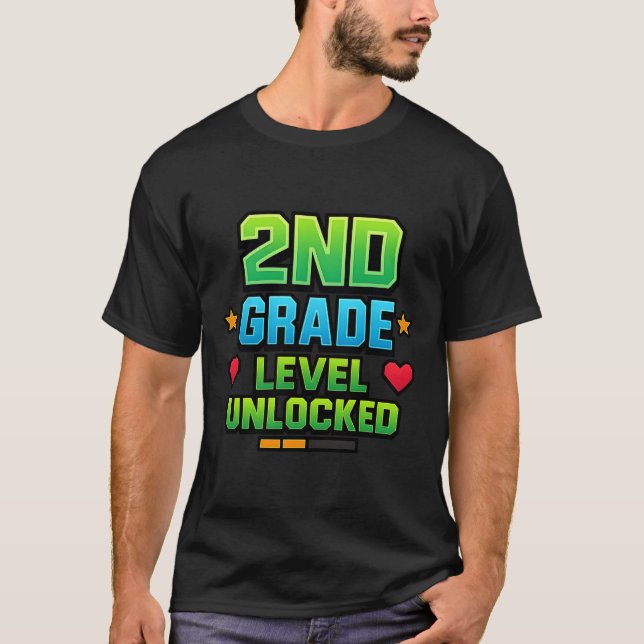 Gamer Boys Ck To School 2nd Grade First Day Second T Shirt (Framsida)