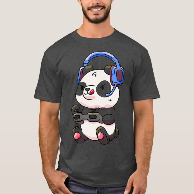 Gamer Boys Gaming Funny Panda Gifts Kids Tonåring T Shirt (Framsida)